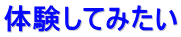 体験してみたい